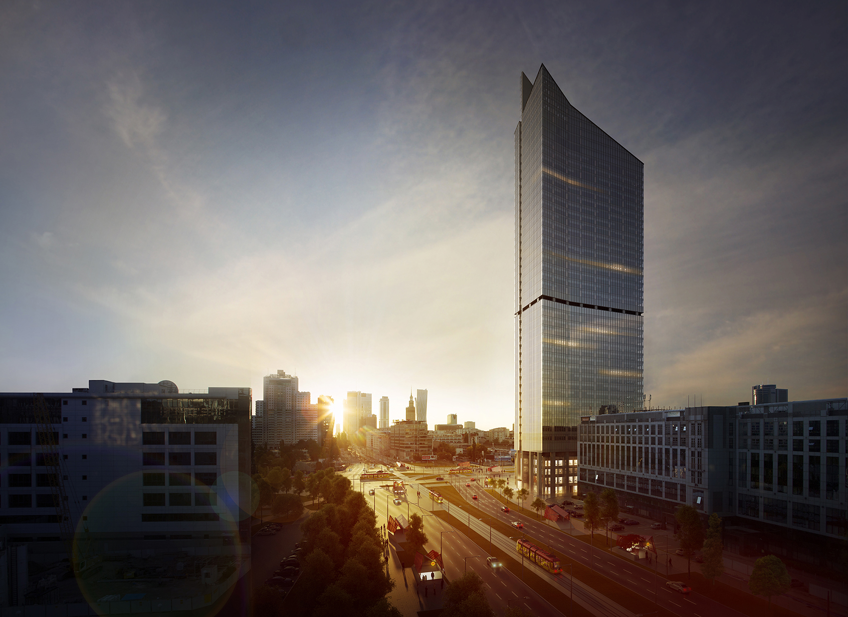 Skyliner CGI cbd skyline